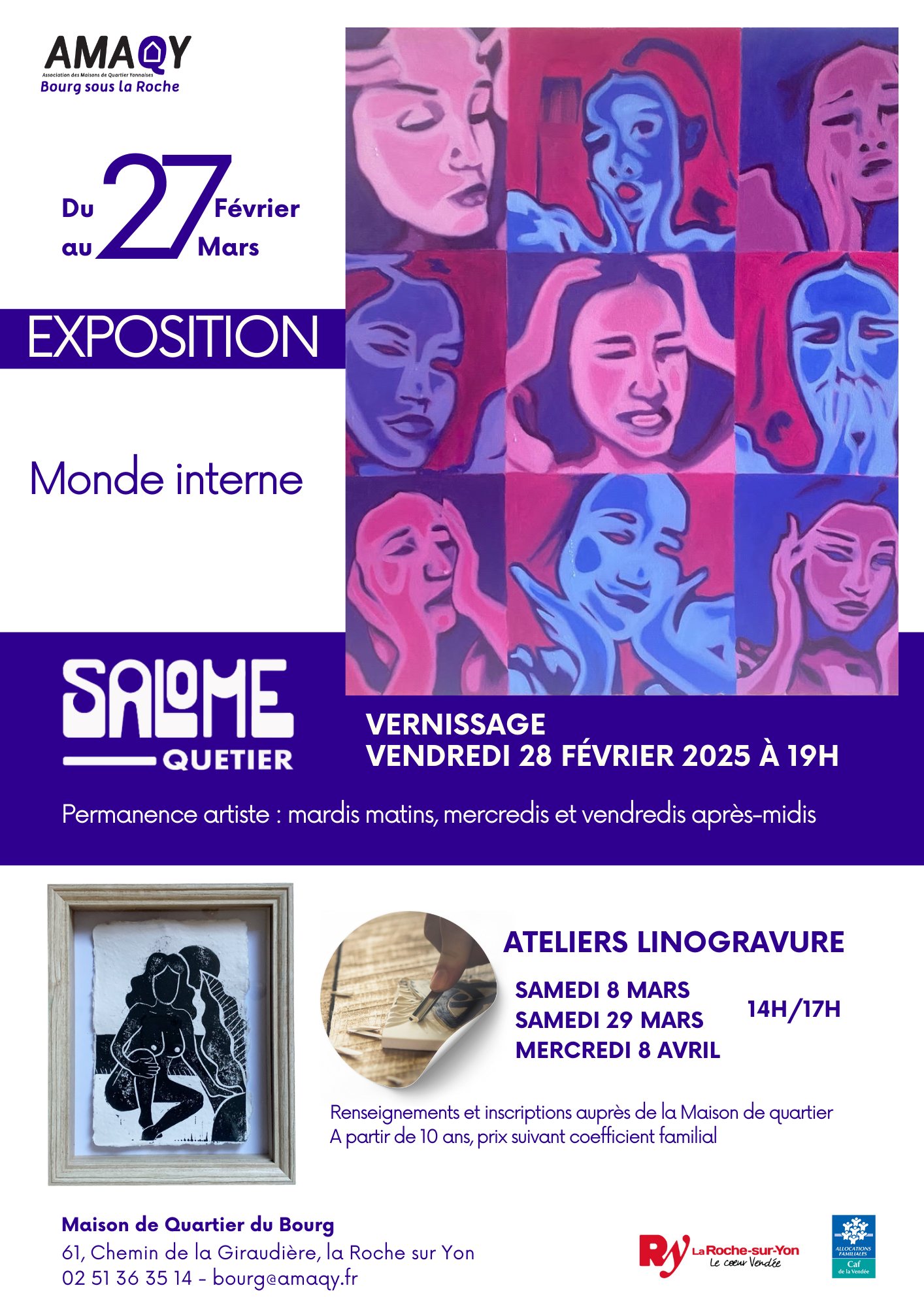 Affiche de l'exposition de Salomé QUETIER "Monde interne"