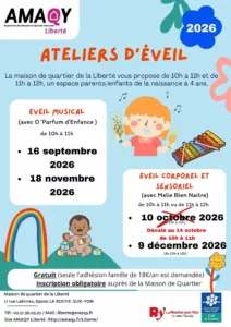 Atelier d'éveil de septembre à décembre 2026 - changement sur une date